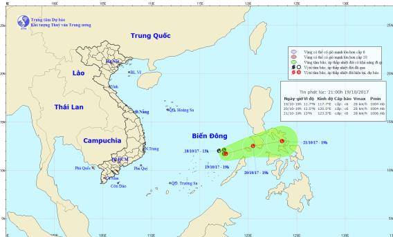 Vùng áp thấp tiếp tục di chuyển theo hướng Đông Đông Bắc ảnh 1